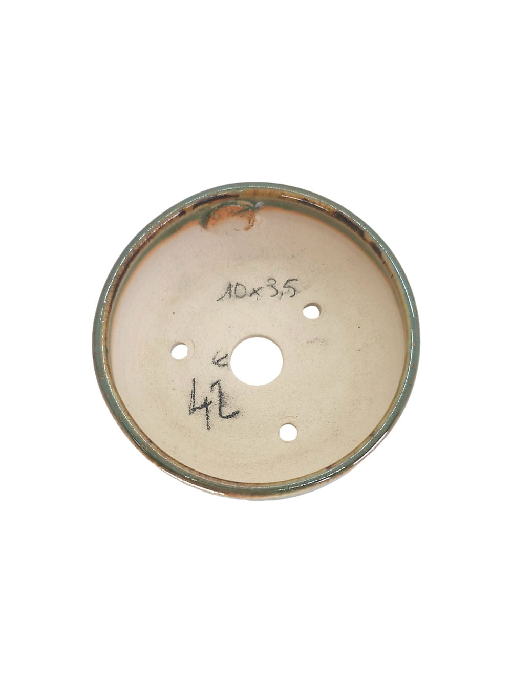 Fond  céramique ronde 10cm hauteur 3,5cm façonné par l'artiste Sabine Besnard