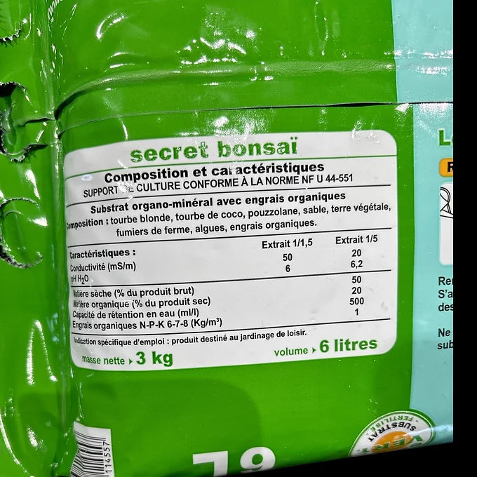 Terreau Bonsaï UAB - Secret Vert - 6L