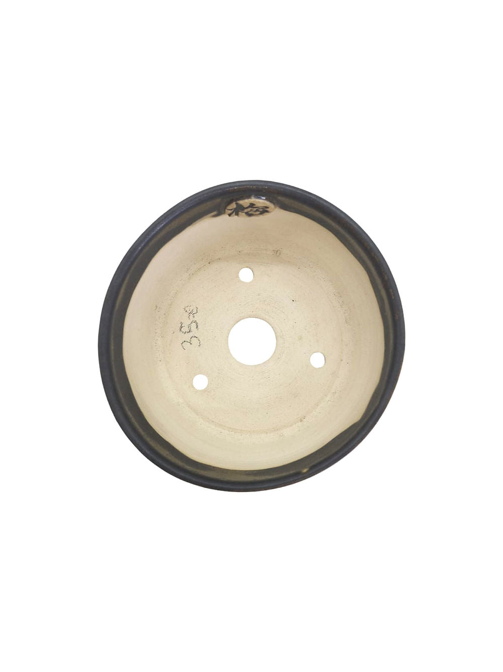 Fond du céramique ronde artisanale diamètre 10,5cm hauteur 5,5cm