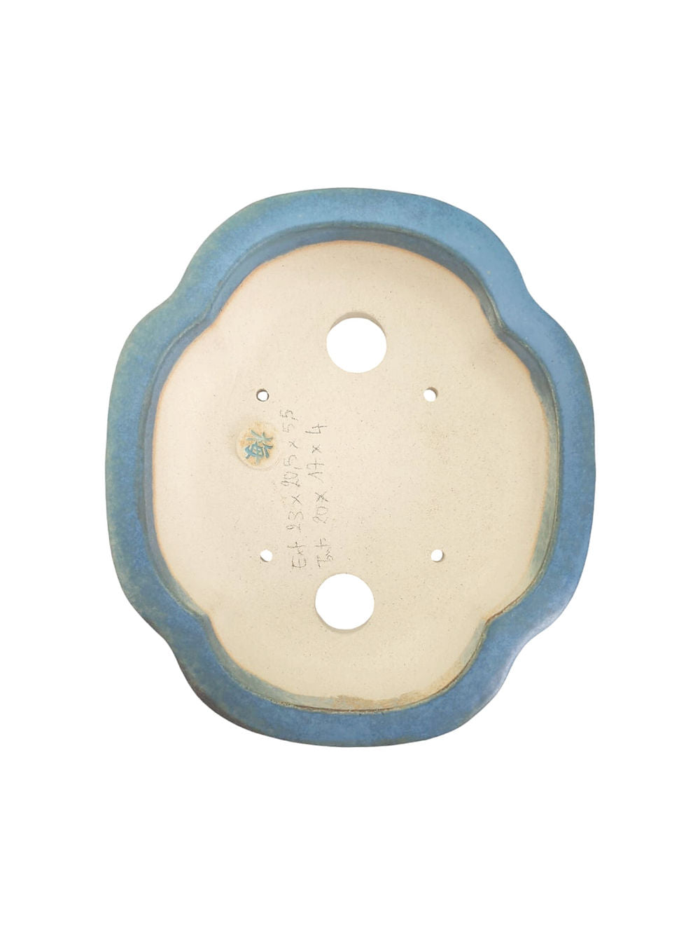 Fond céramique artisanale rectangulaire 23x20cm de Sabine Besnard, extérieur 23x20,5xH5,5cm intérieur 20x17xH4cm