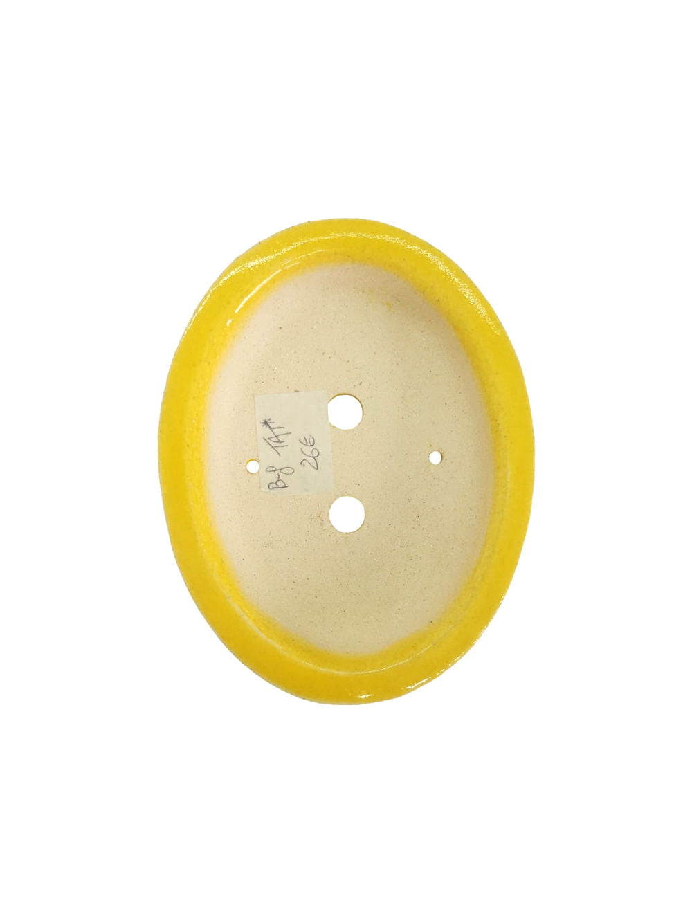 Céramique artisanale ovale 14,5x11,5x3cm du créateur Terre à Terre, idéale pour bonsaï