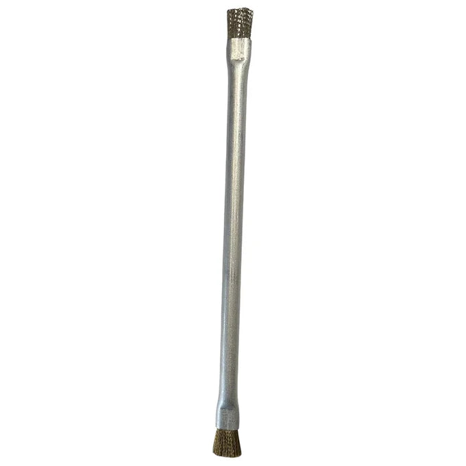 Brosse double japonaise en inox argenté  pour nettoyer et polir les troncs de bonsaï
