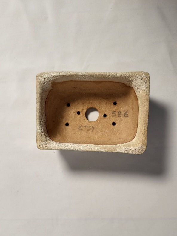 Fond plat rectangulaire céramique grès non gélif 13x9x5cm pièce unique atelier Terre en Vadrouille cuisson 1250°C