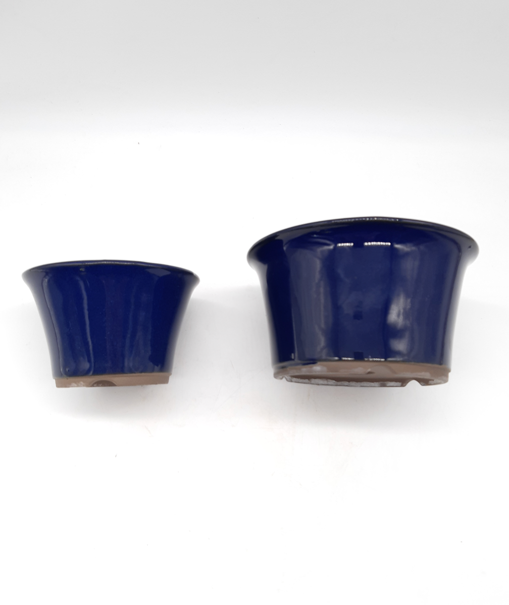 Pot émaillé Yokkaichi - rond bleu