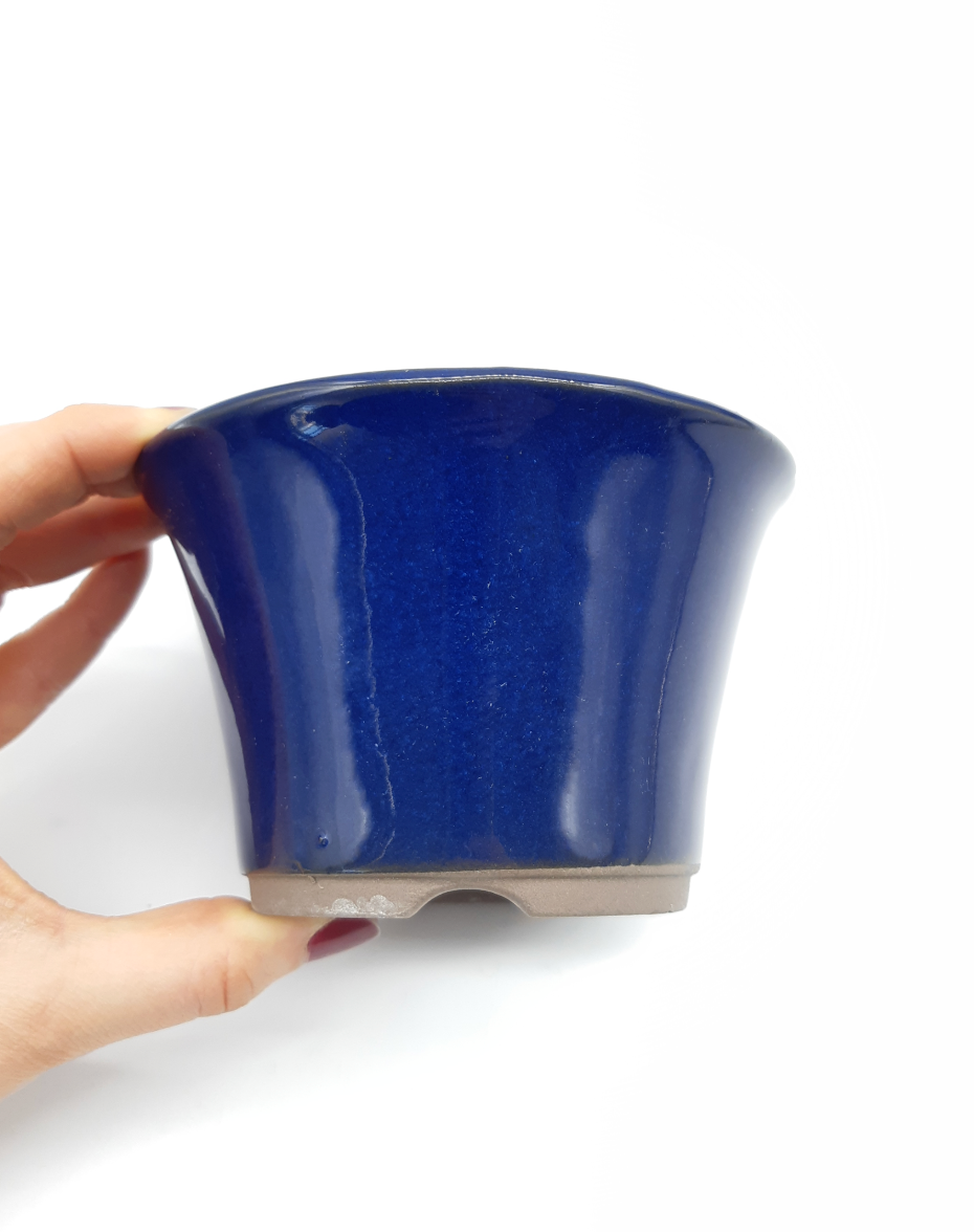 Pot émaillé Yokkaichi - rond bleu