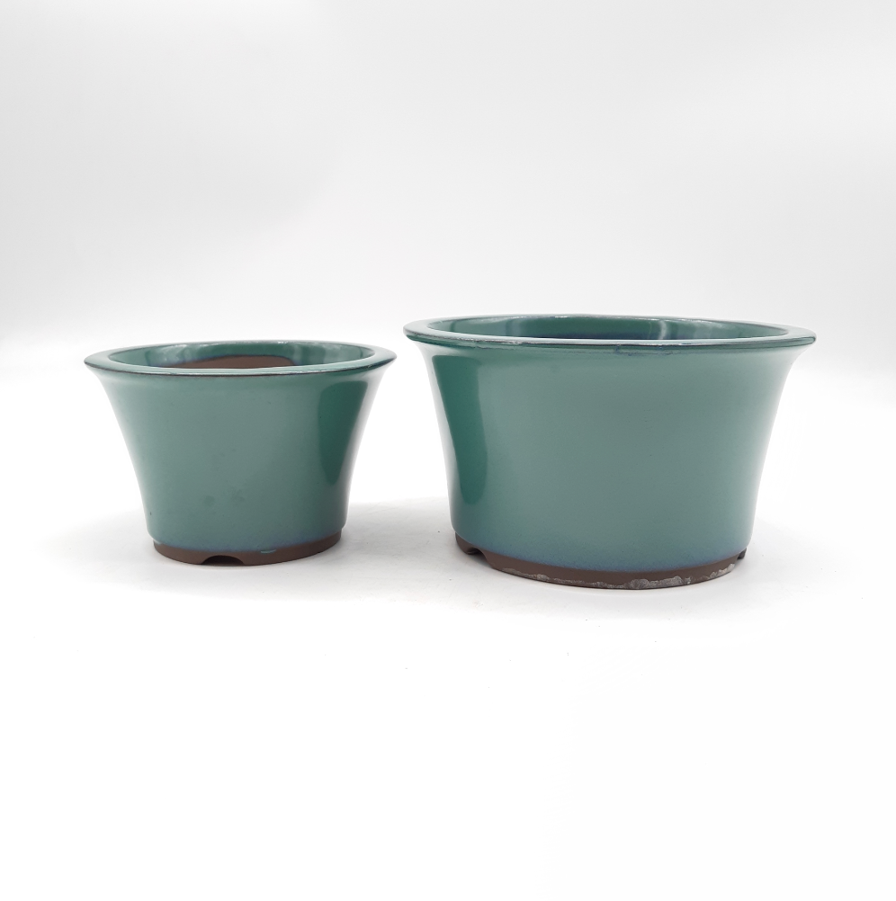 Pot émaillé Yokkaichi - rond vert