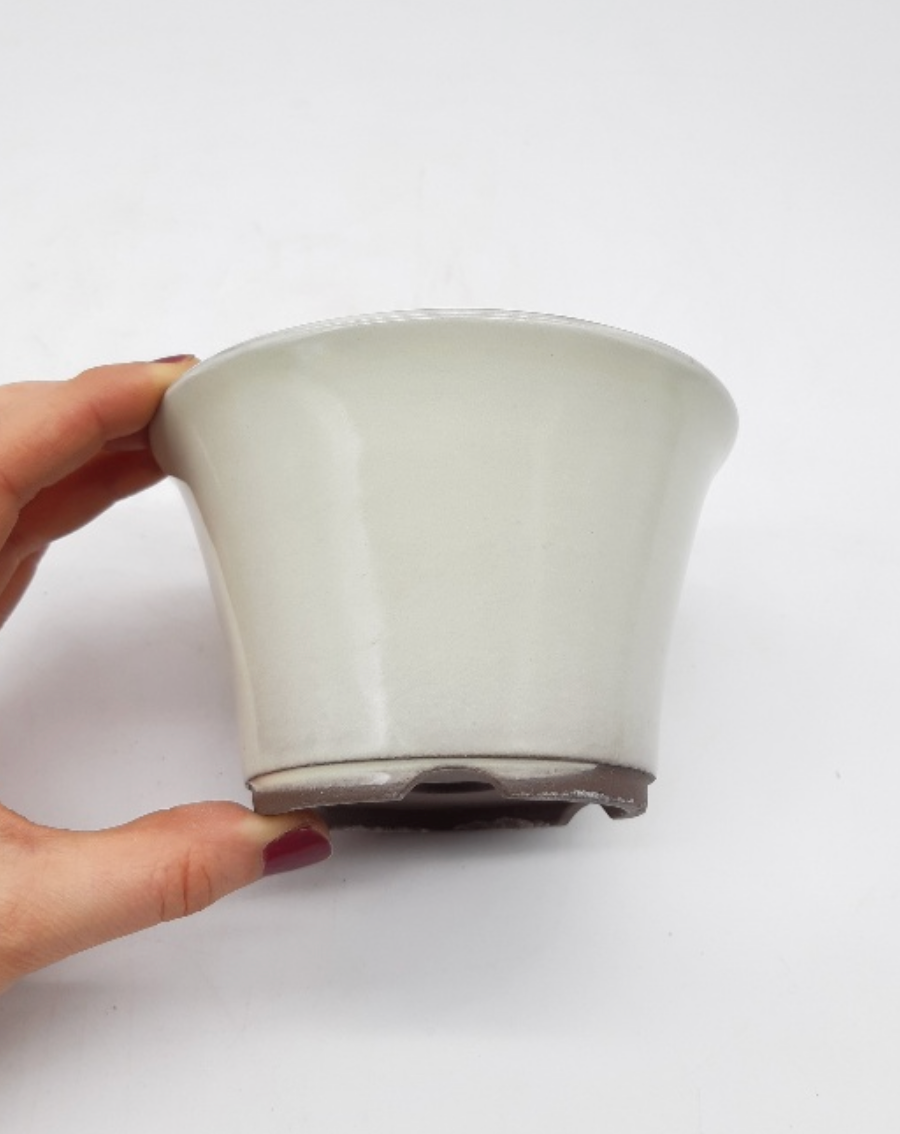 Pot émaillé Yokkaichi - rond crème