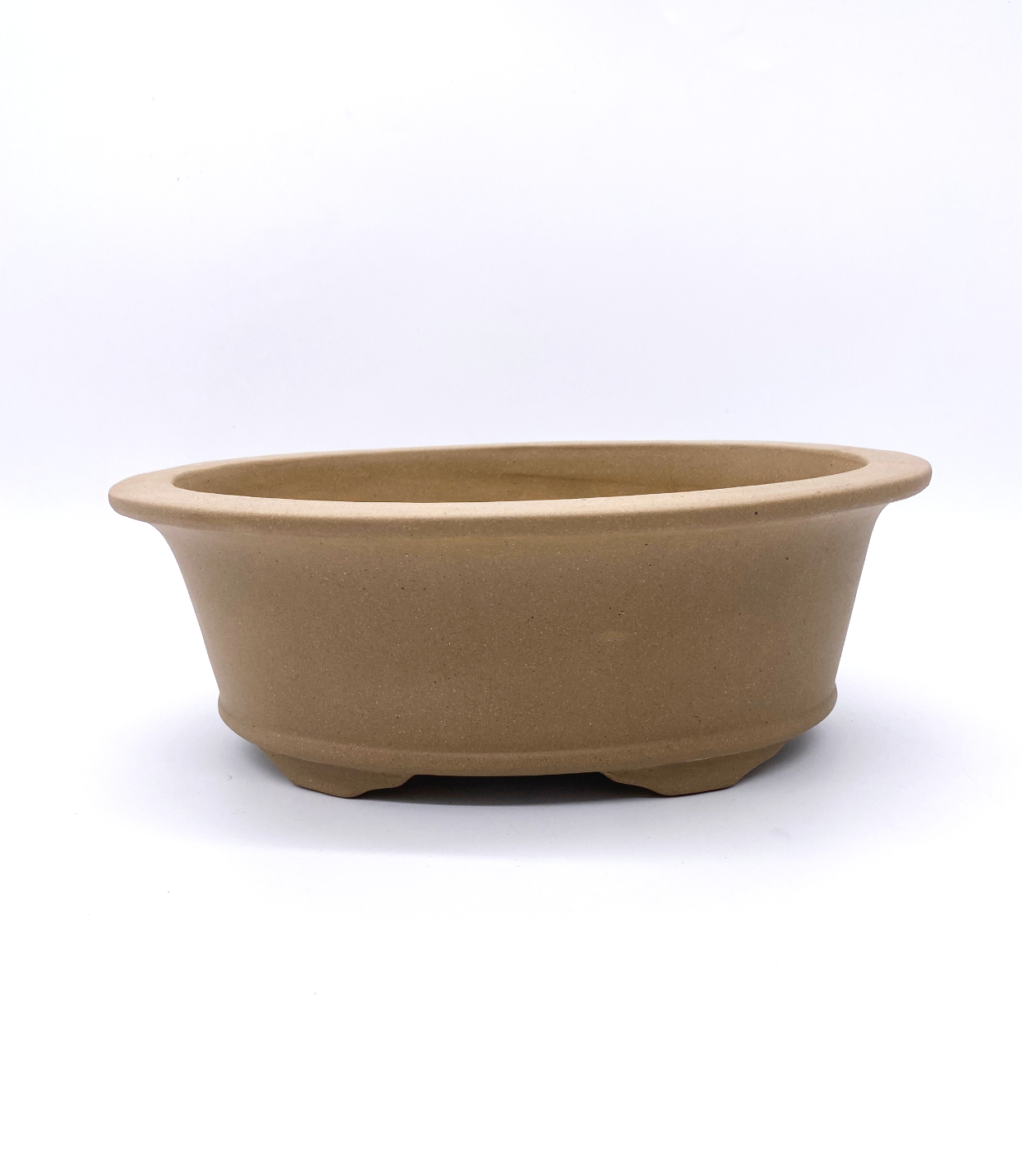 Pot bonsaï ovale non émaillé avec soucoupe