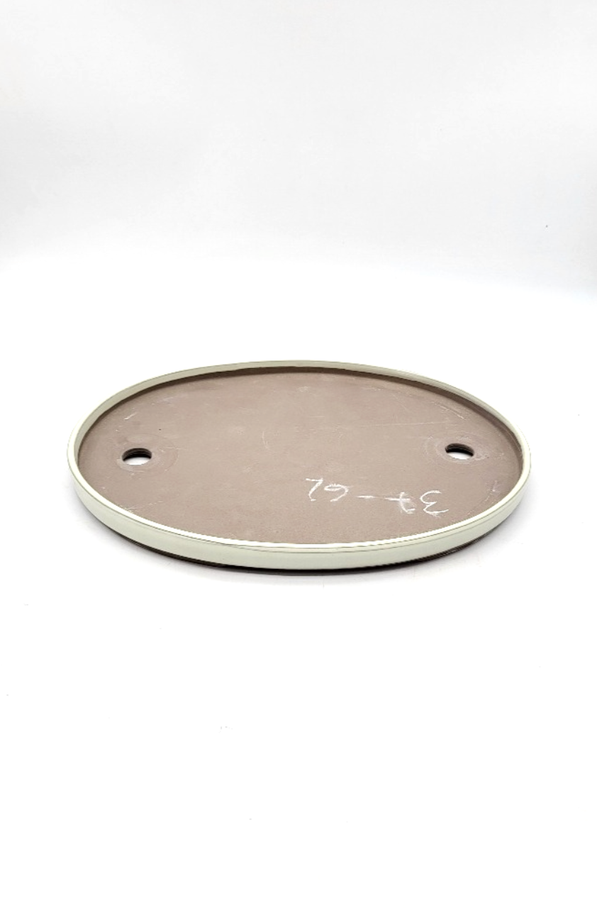 Pot ovale plat pour forêt de bonsaï émaillé - Beige