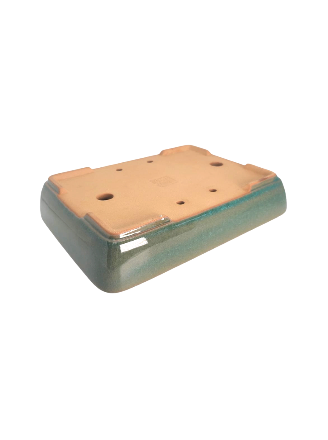 Pot rectangulaire émaillé vert