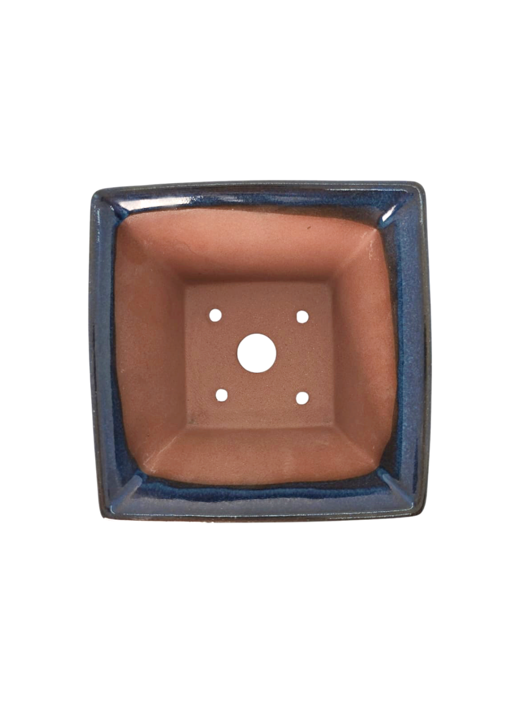 Pot carré bleu de Chine