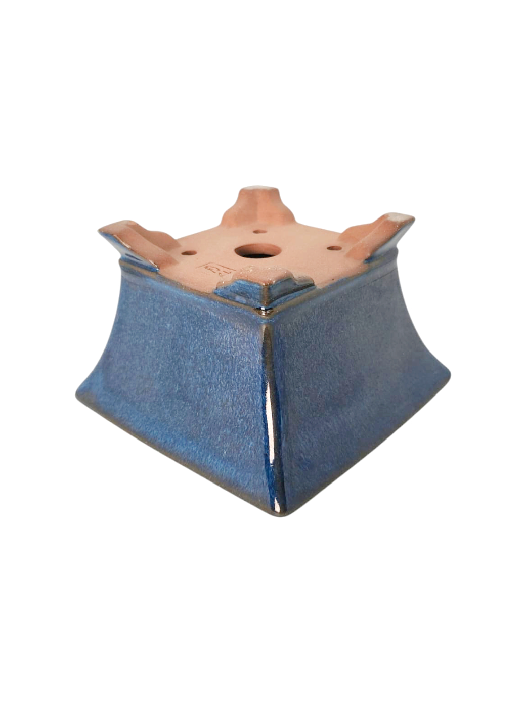 Pot carré bleu de Chine