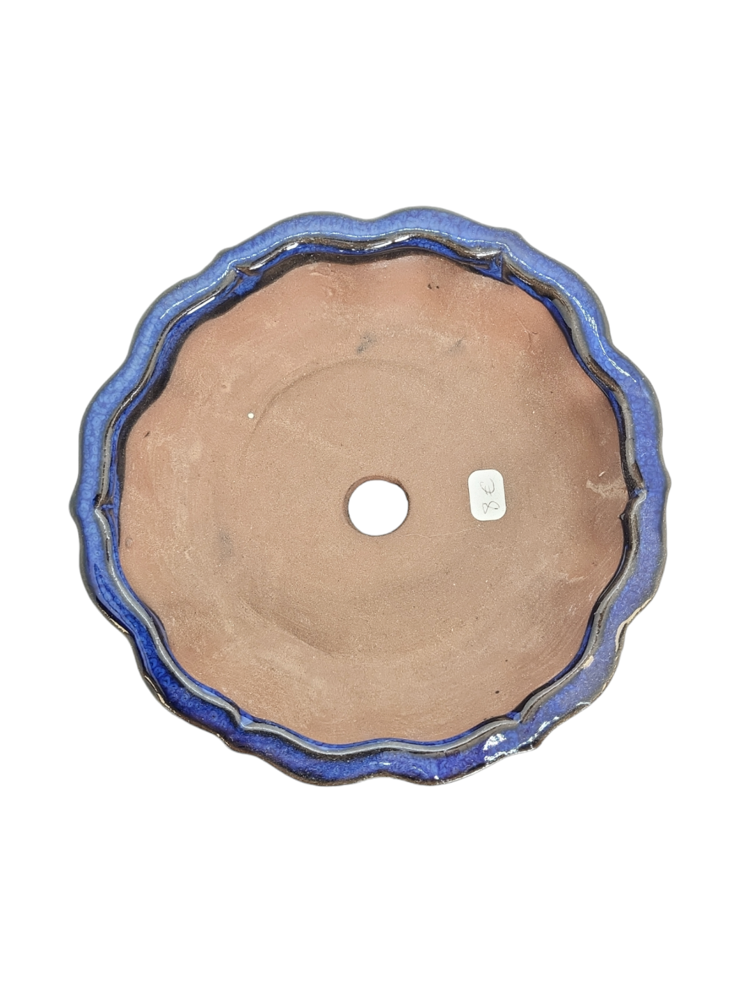 Pot fleur émaillé bleu