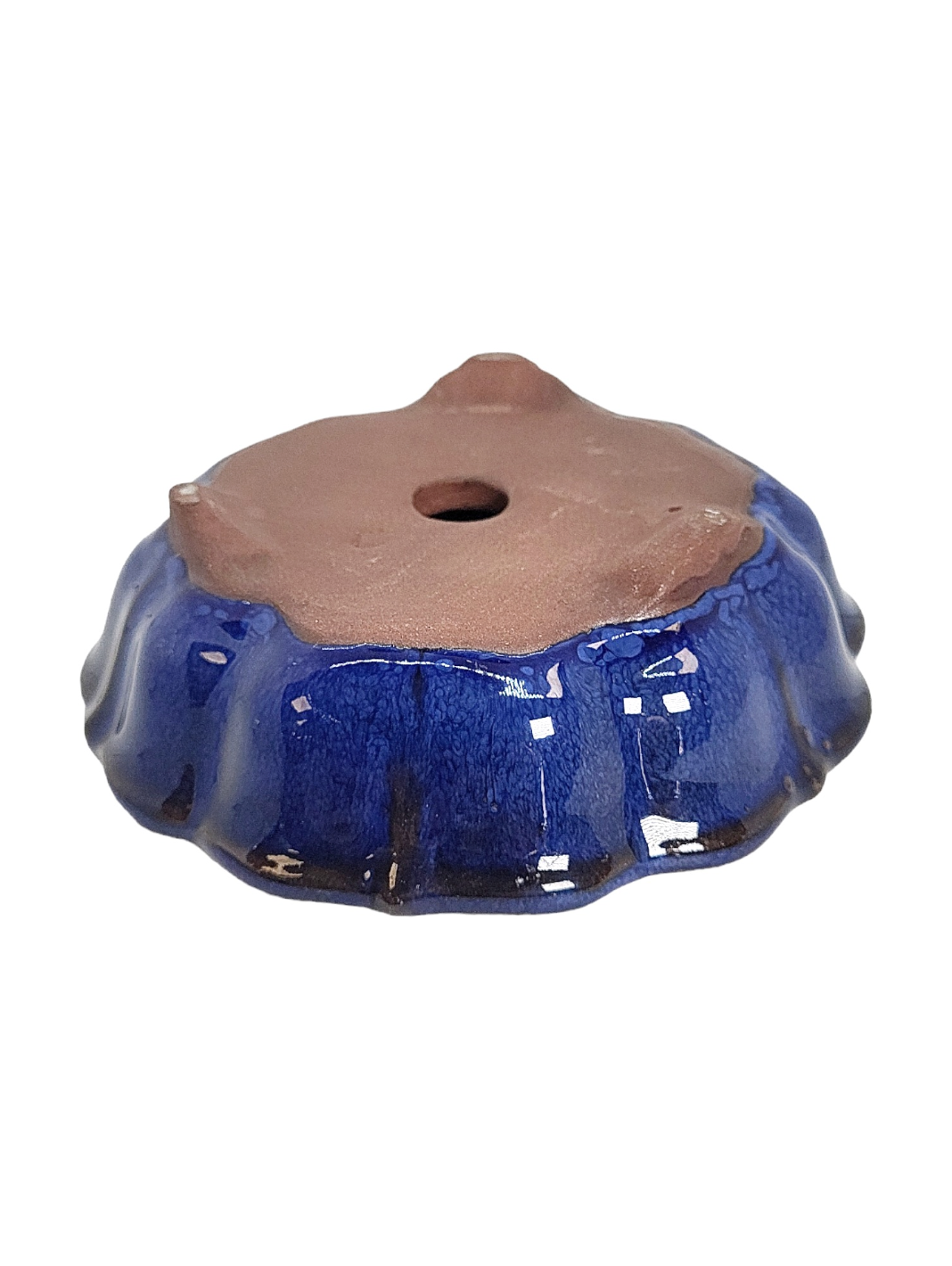 Pot fleur émaillé bleu