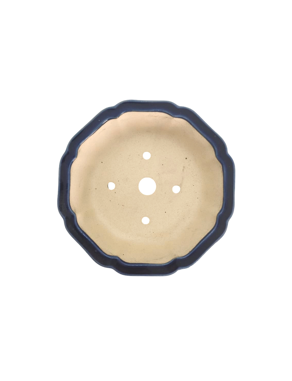 Pot fleur émaillé bleu de Chine