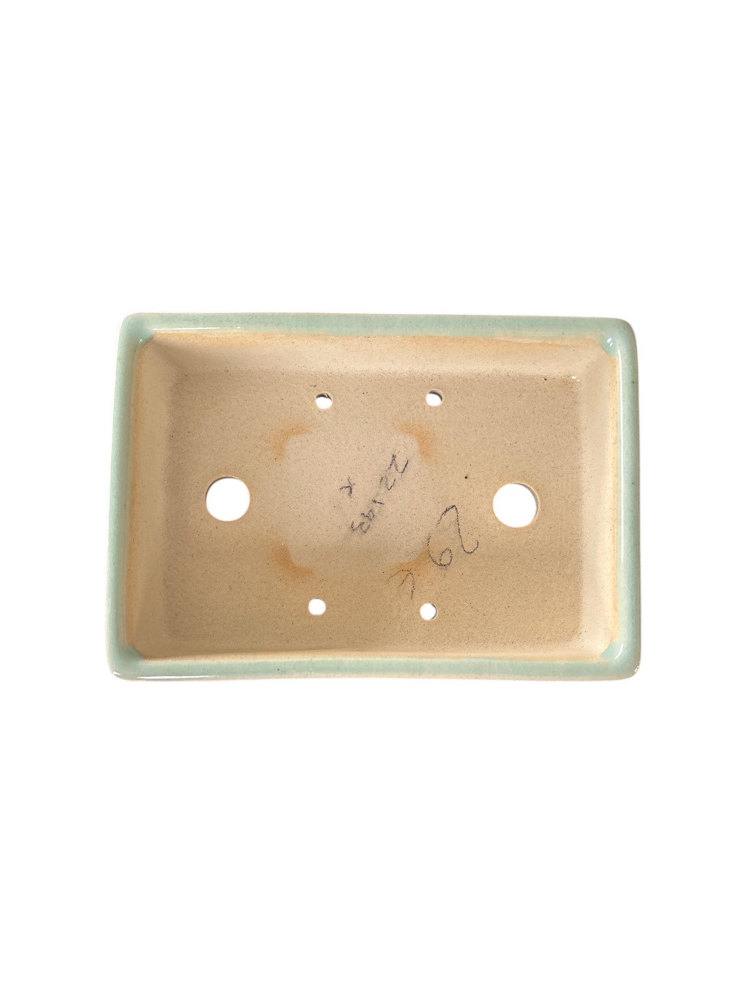 Pot à bonsaï émaillé turquoise