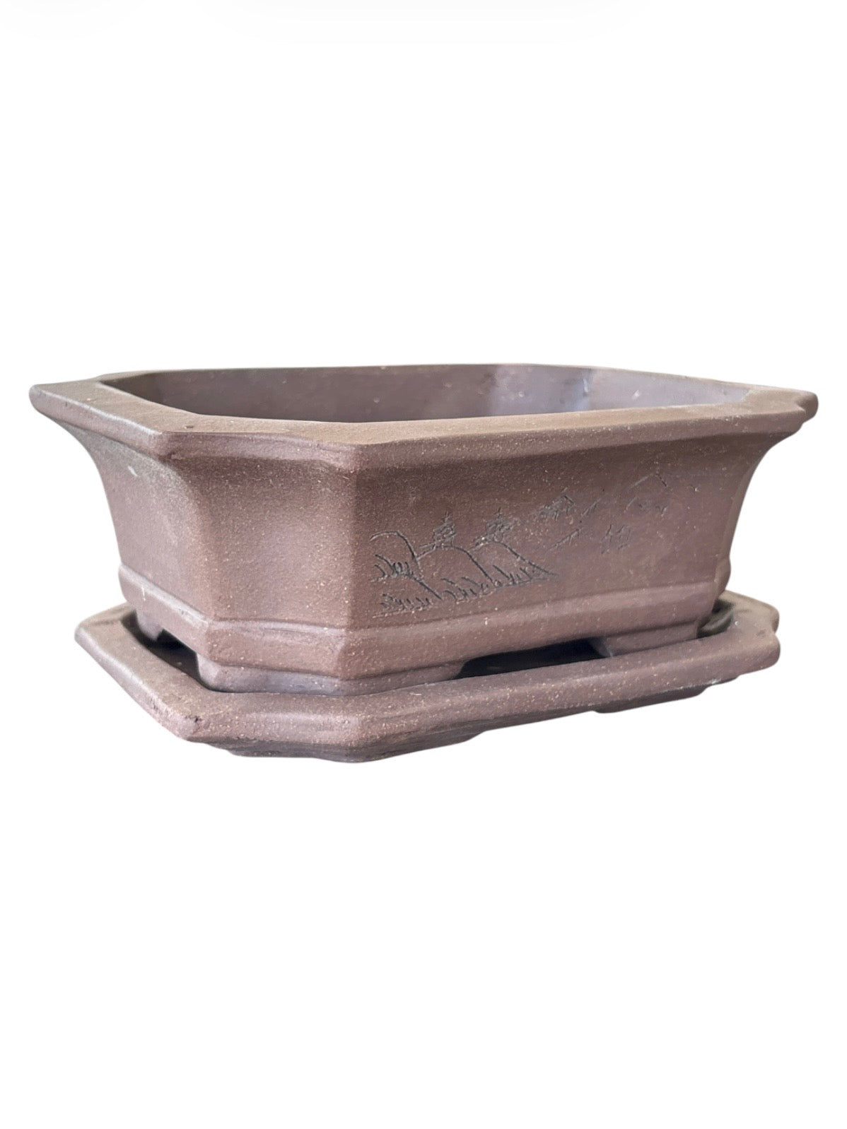 Pot rectangulaire avec soucoupe (17.5*13*h6cm)
