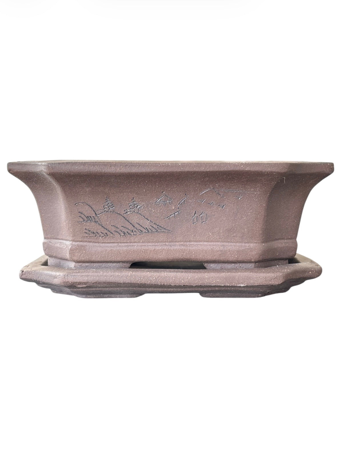 Pot rectangulaire avec soucoupe (17.5*13*h6cm)
