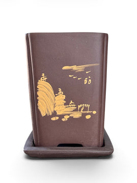 Pot cascade avec soucoupe (13*13*h19cm)