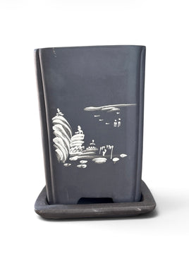 Pot cascade avec soucoupe (13*13*h19cm)