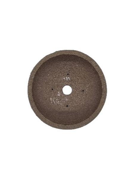Fond du céramique artisanale ronde 15x6cm en grès non gélif, pièce unique JF Bonsaï Édition