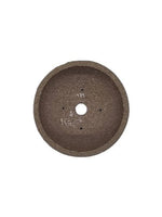 Fond du céramique artisanale ronde 15x6cm en grès non gélif, pièce unique JF Bonsaï Édition