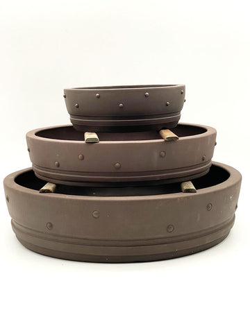 Pot céramique tambour pour bonsaïs