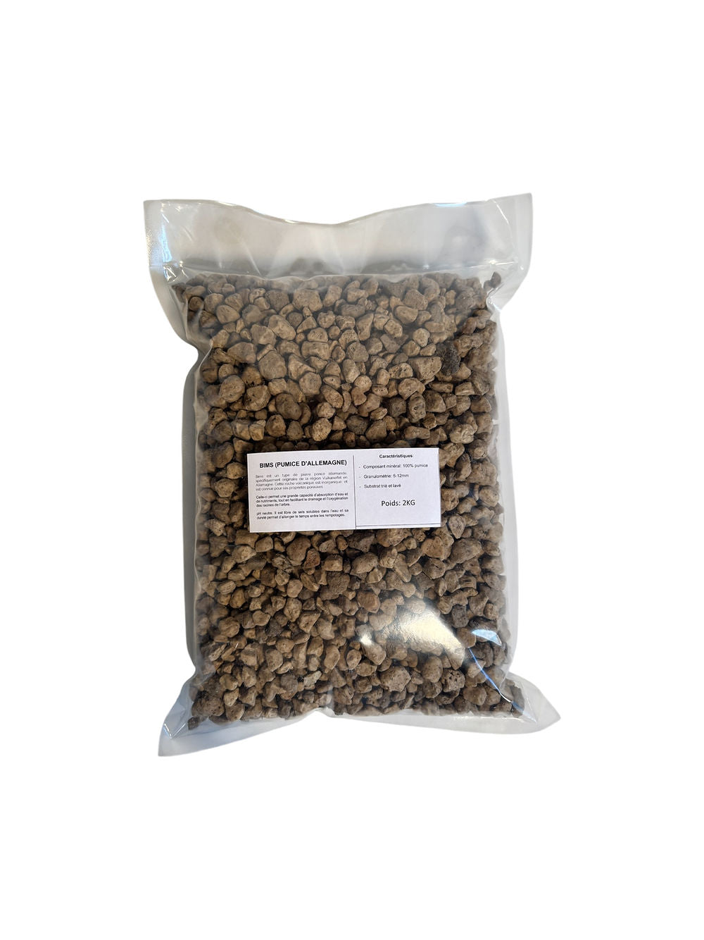 Sac de bims (pierre ponce) substrat volcanique pour bonsaï, disponible en 2kg, 5kg et 25L