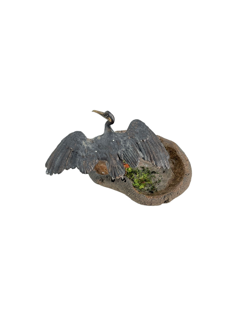 Figurine d’oiseau sur bassin, modèle bleu turquoise 9,5x5cm ou noir 9,5x6,5cm