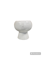 Cache-pot vase visage blanc taille M