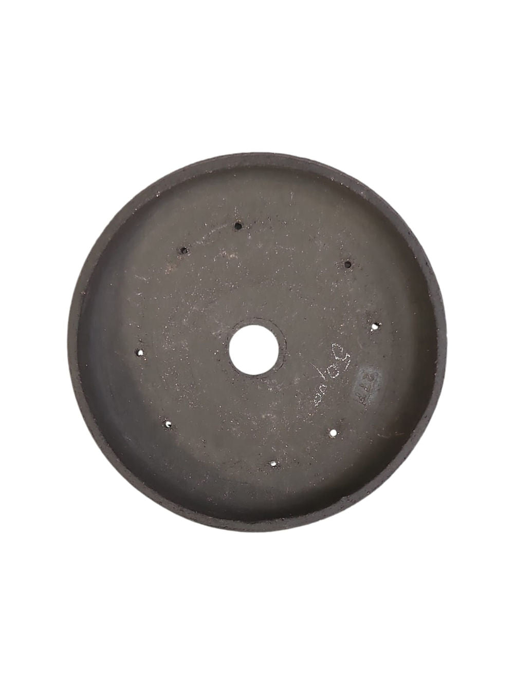 Céramique artisanale ronde 22x5cm en grès non gélif, pièce unique JF-Édition