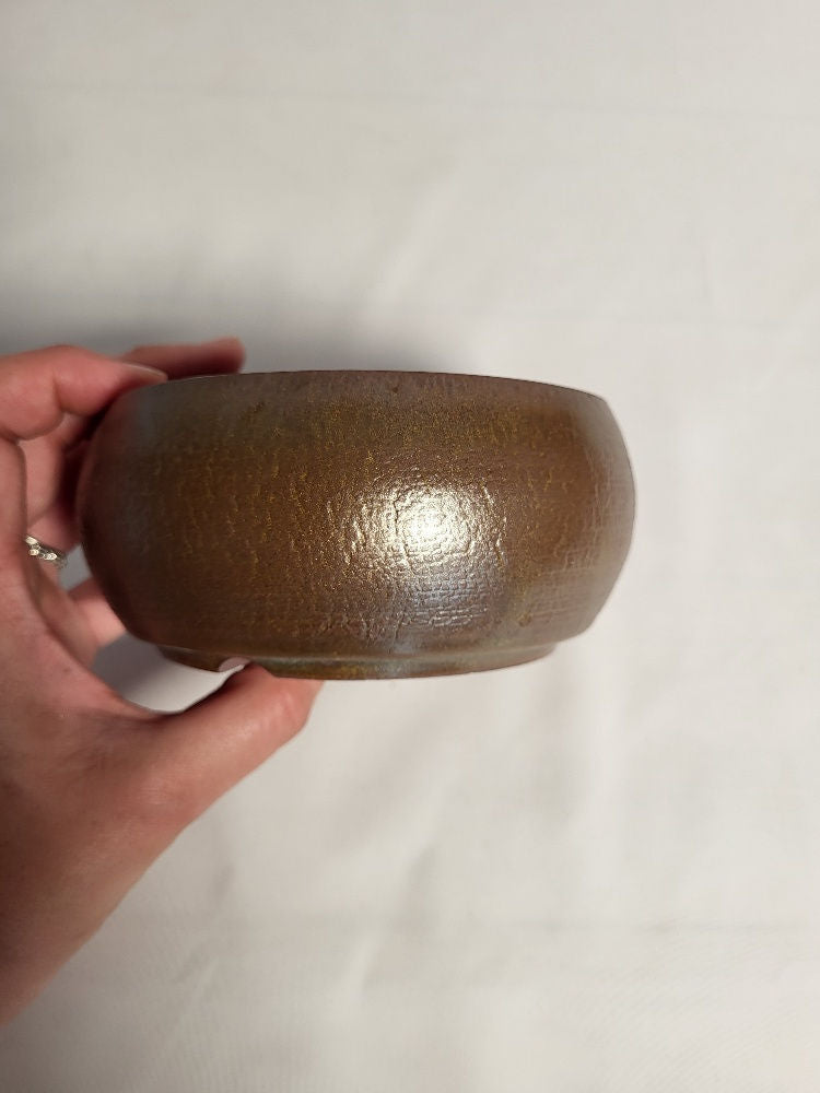 Céramique artisanale ronde 12,5x4,5cm en grès non gélif, pièce unique JF-Édition
