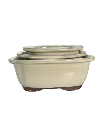 Pot émaillé beige