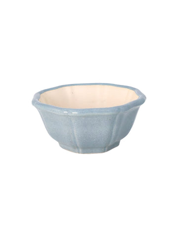 Pot émaillé pour bonsaï - Bleu clair