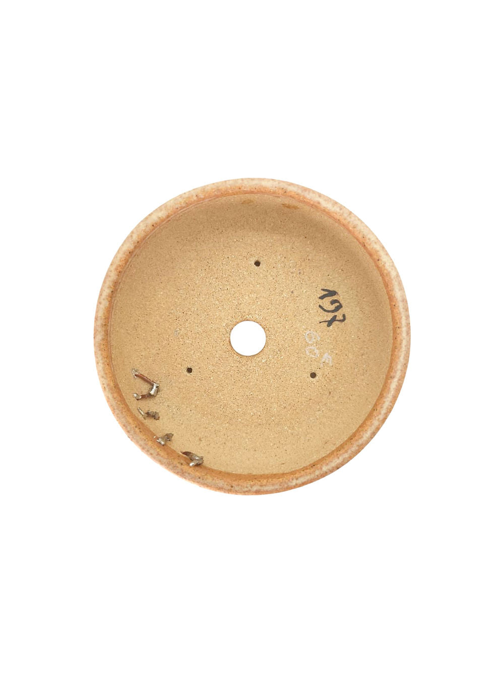 Fond du céramique artisanale ronde 12,5x5,5cm en grès non gélif