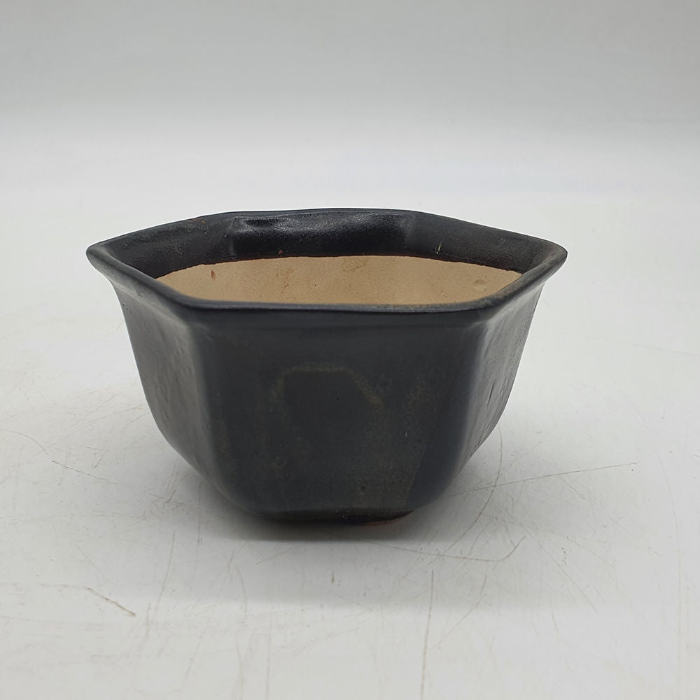 
Bol céramique hexagonal grès non gélif 9cm hauteur 5,5cm pièce unique Terre en Vadrouille cuisson 1250°C
