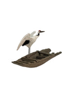 Figurine décorative oiseau blanc ou noir, 15,5cm de long et 6cm de haut