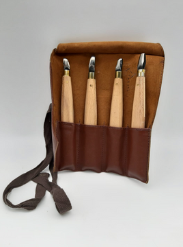 Kit cuir 4 couteaux à écorcer (180mm) - Ryuga®