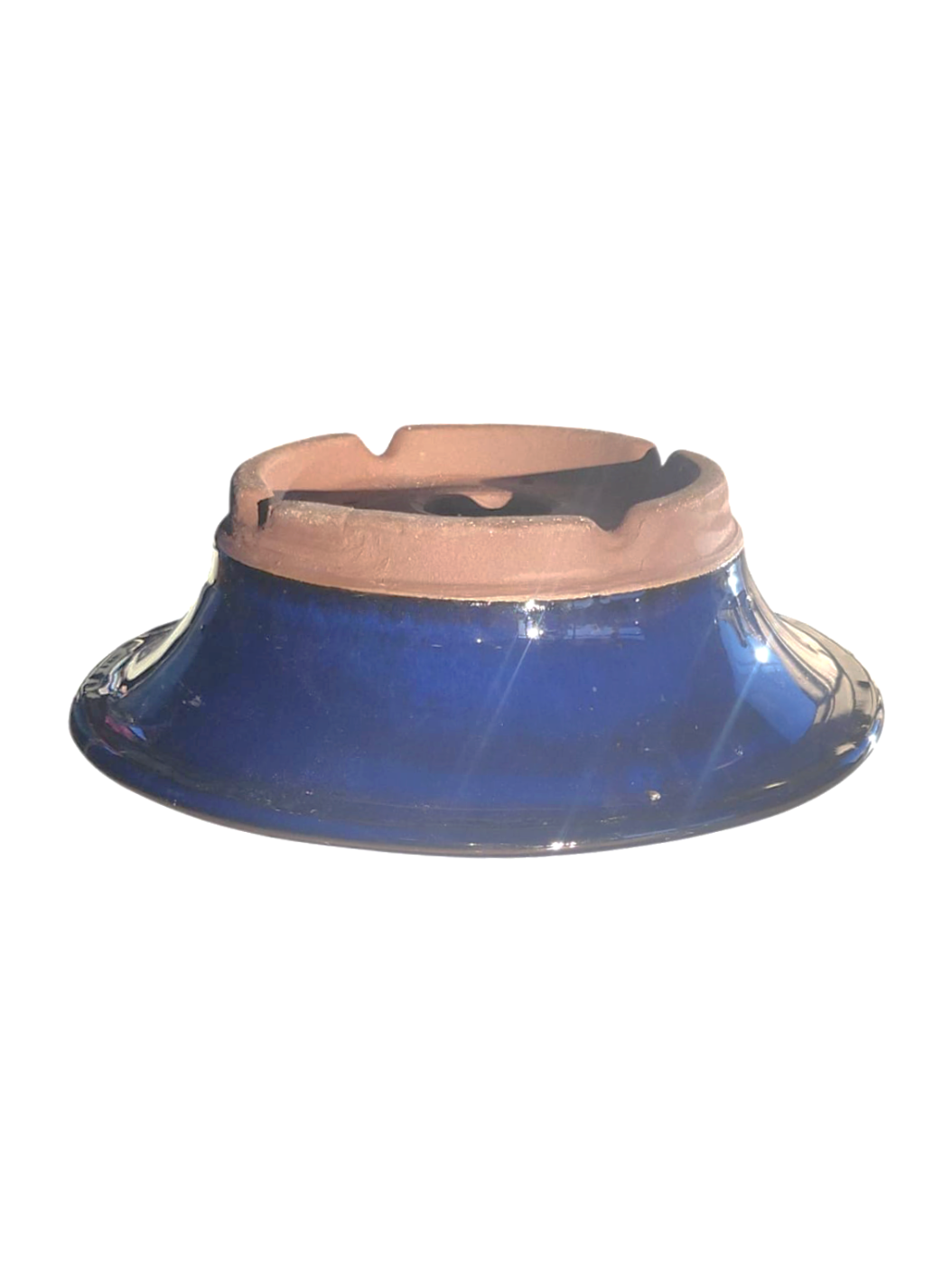Pot rond émaillé japonais - Bleu de Chine