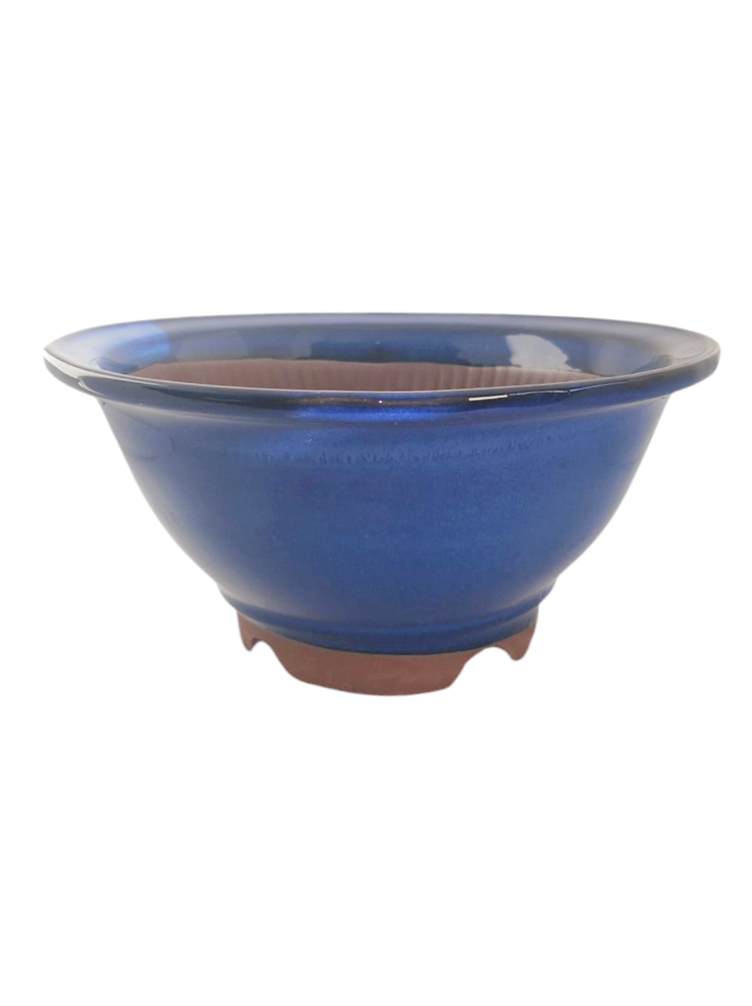 Pot rond profond émaillé japonais - Bleu de Chine