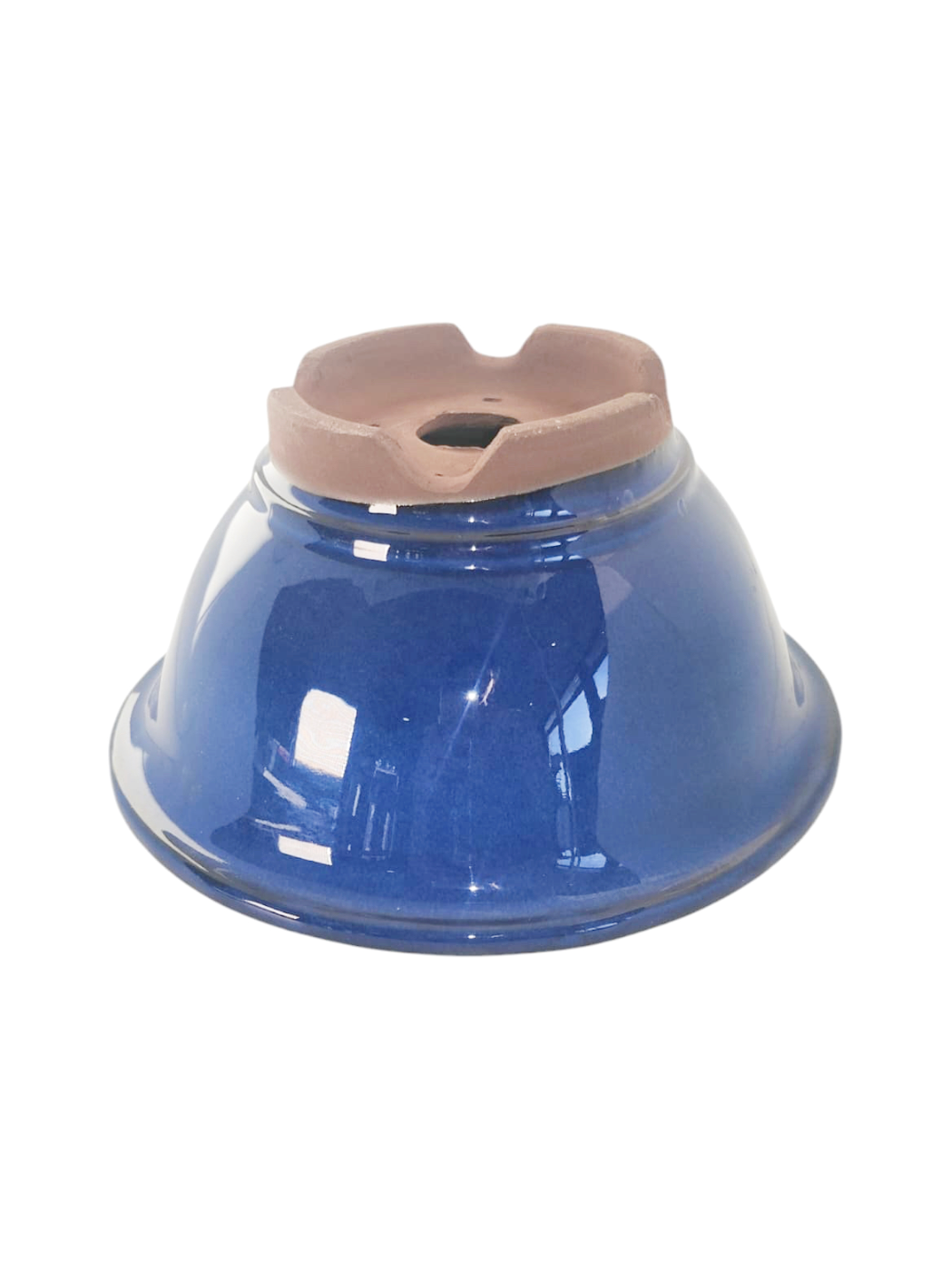 Pot rond profond émaillé japonais - Bleu de Chine