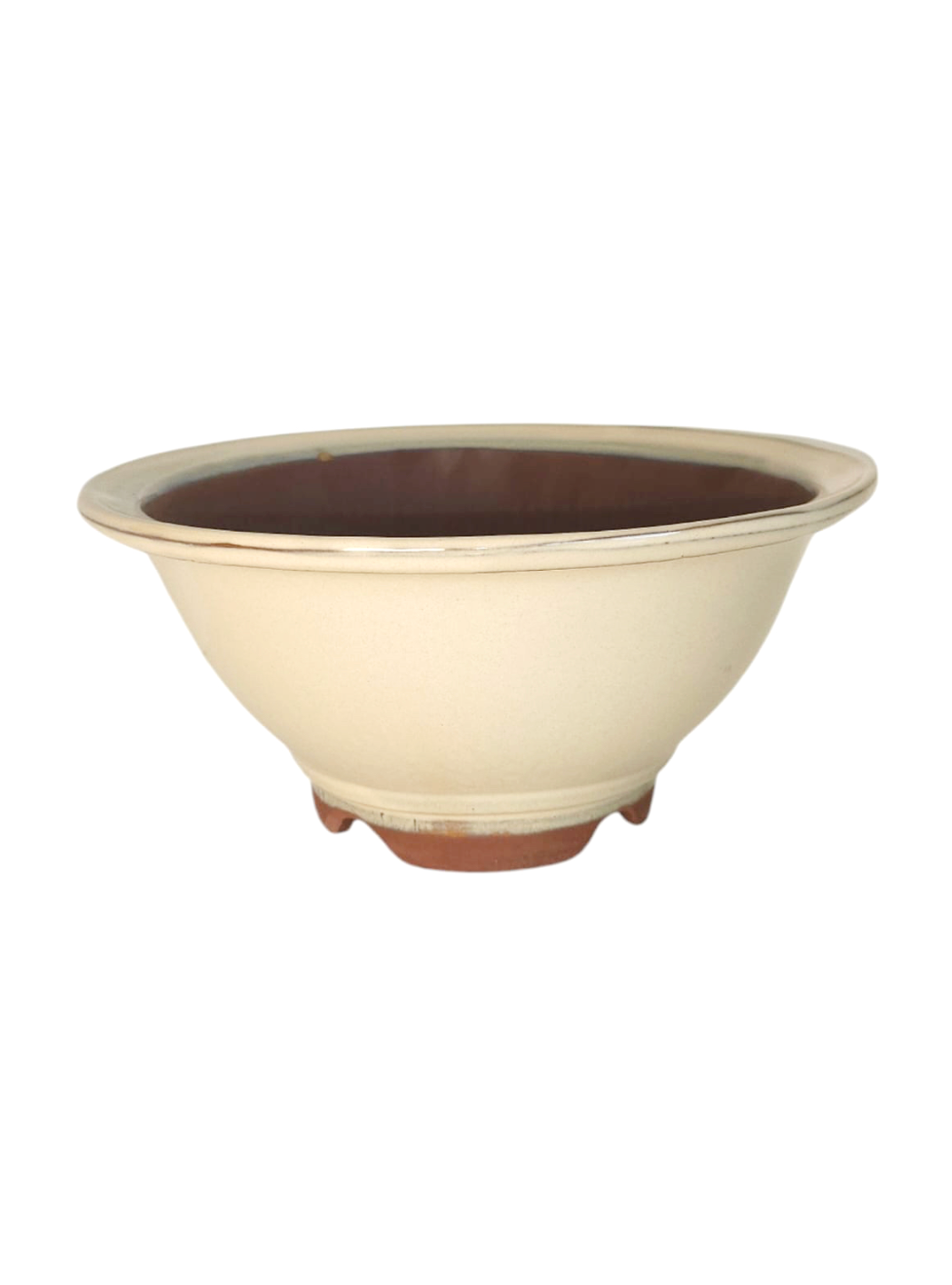 Pot rond profond émaillé japonais - Beige