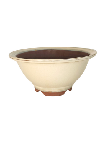 Pot rond profond émaillé japonais - Beige