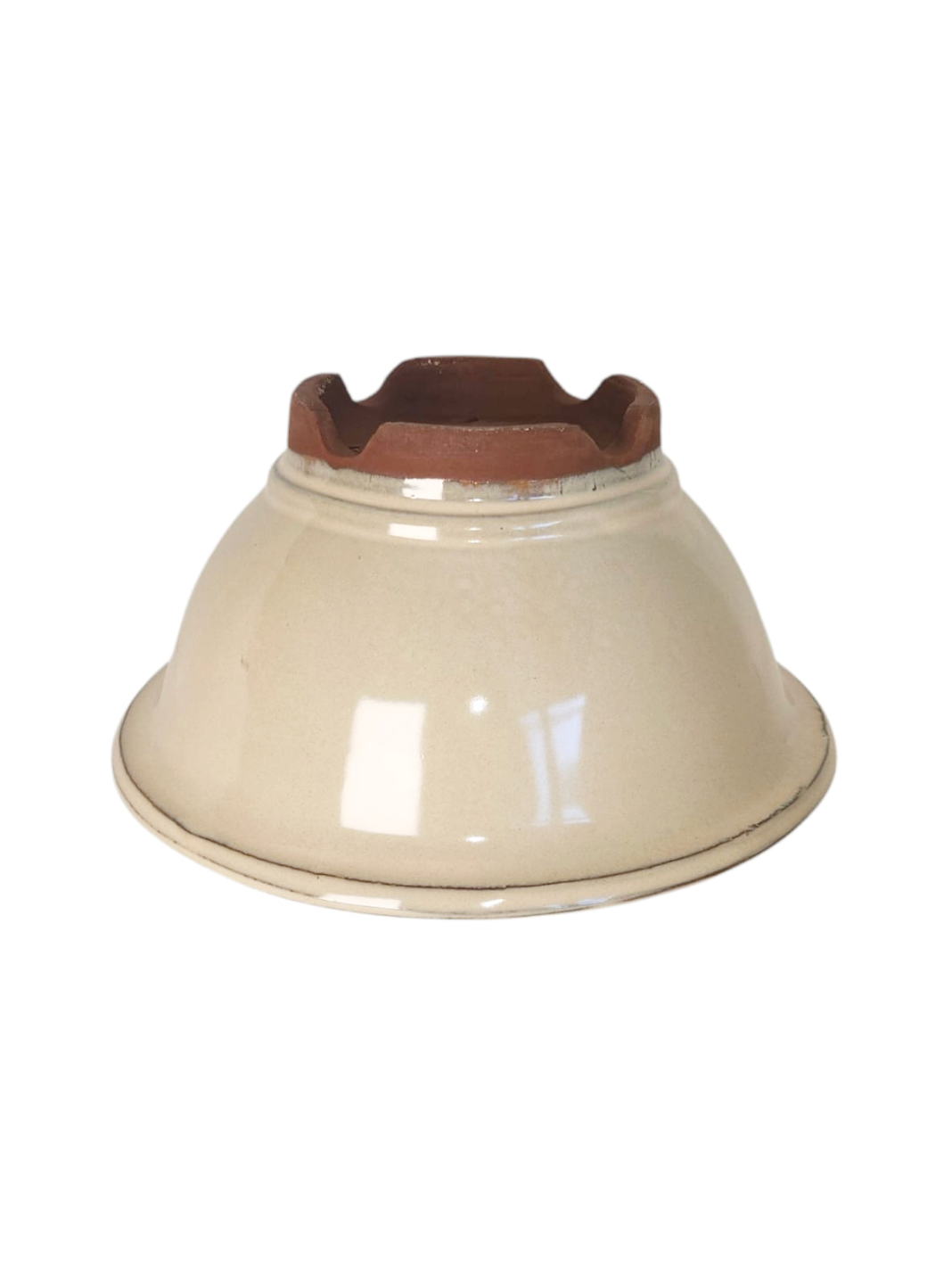 Pot rond profond émaillé japonais - Beige