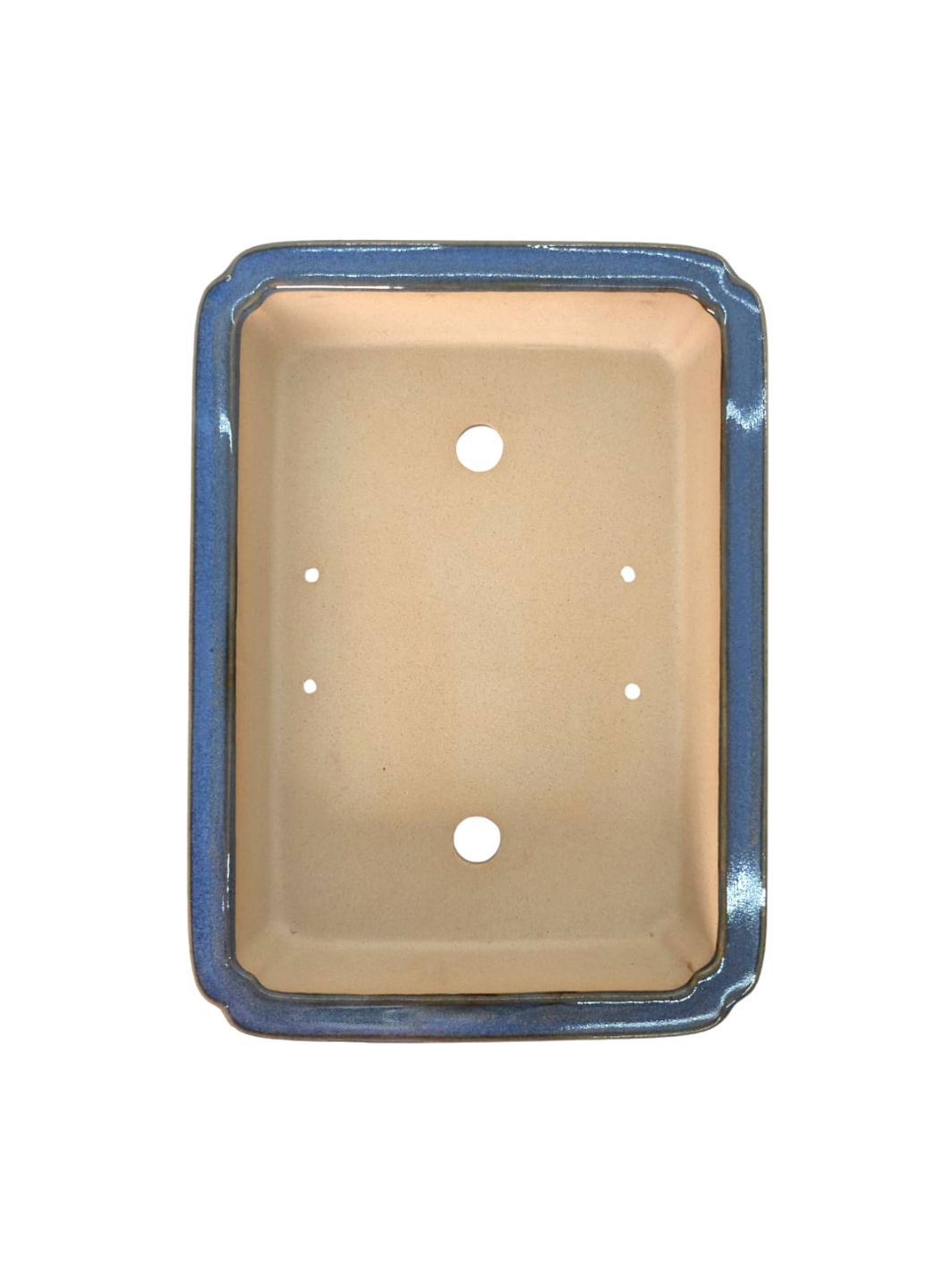 Pot à bonsaï émaillé bleu