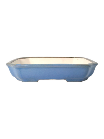 Pot à bonsaï émaillé bleu