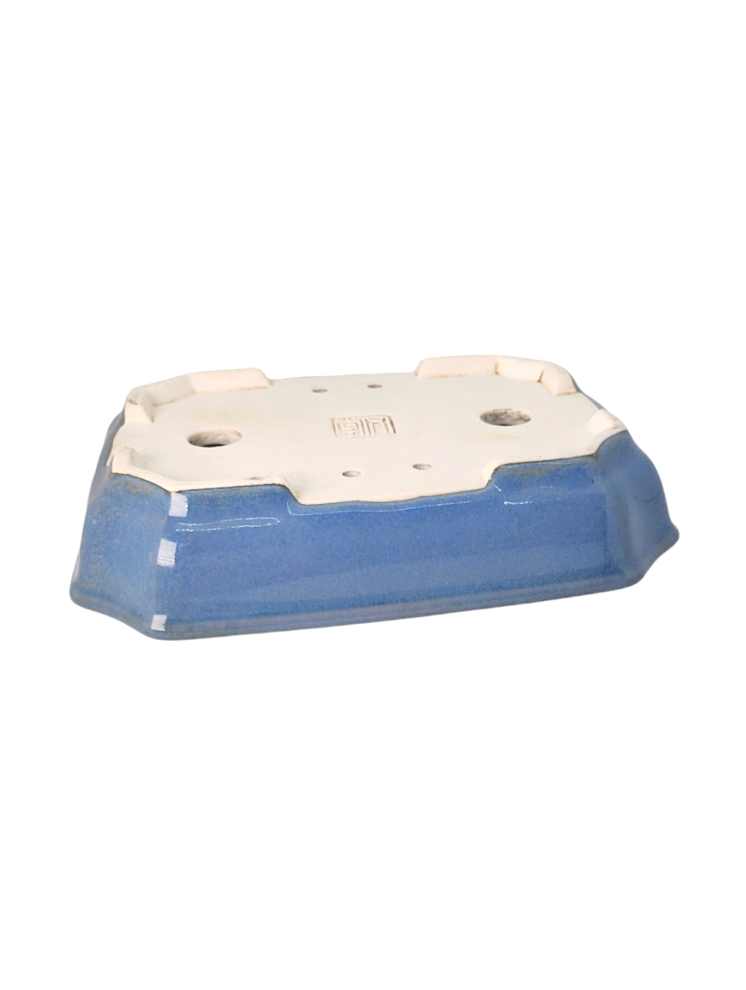 Pot à bonsaï émaillé bleu