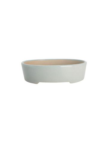 Pot à bonsaï émaillé bleu clair