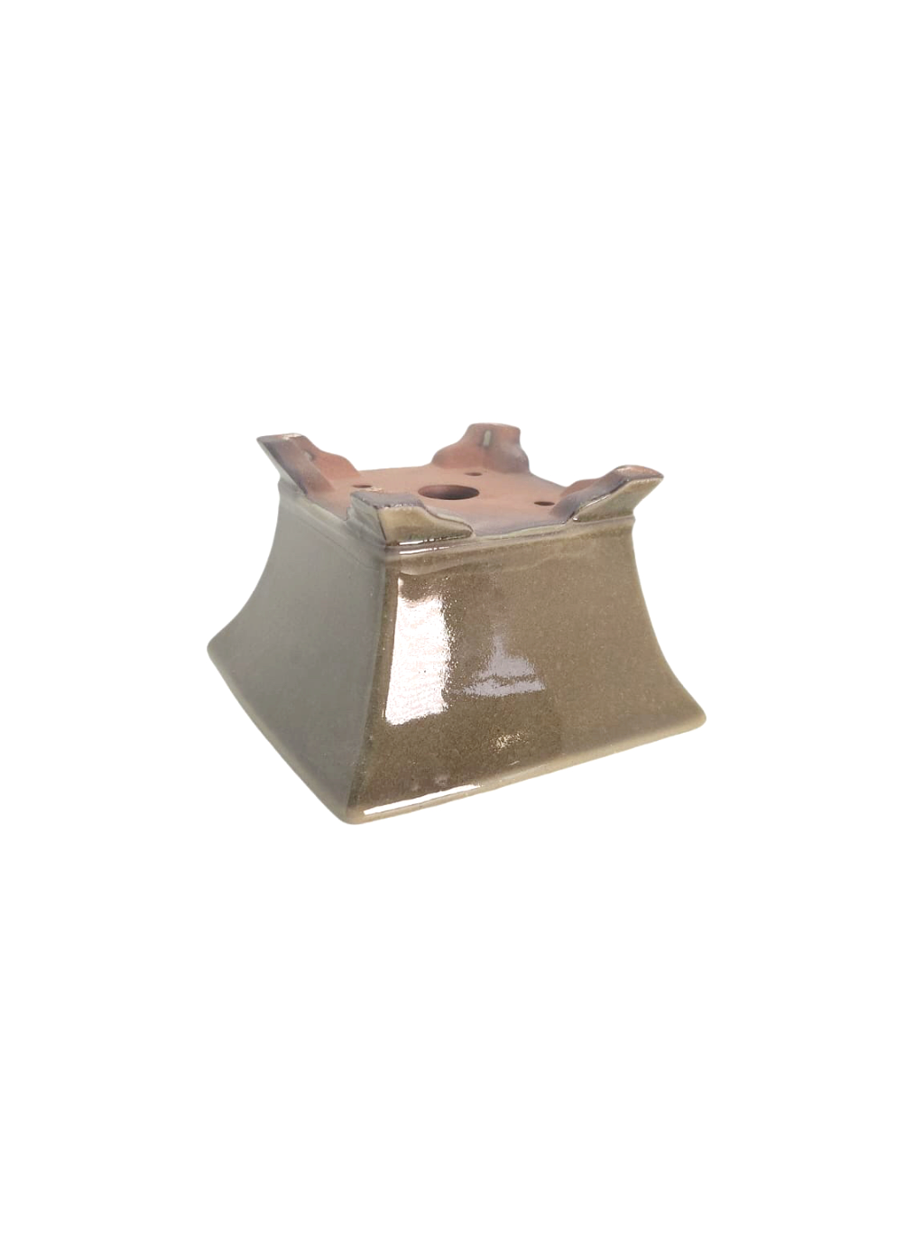 Pot carré vert olive (11.5*11.5*h7cm)