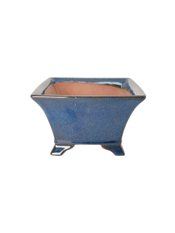 Pot carré bleu de Chine